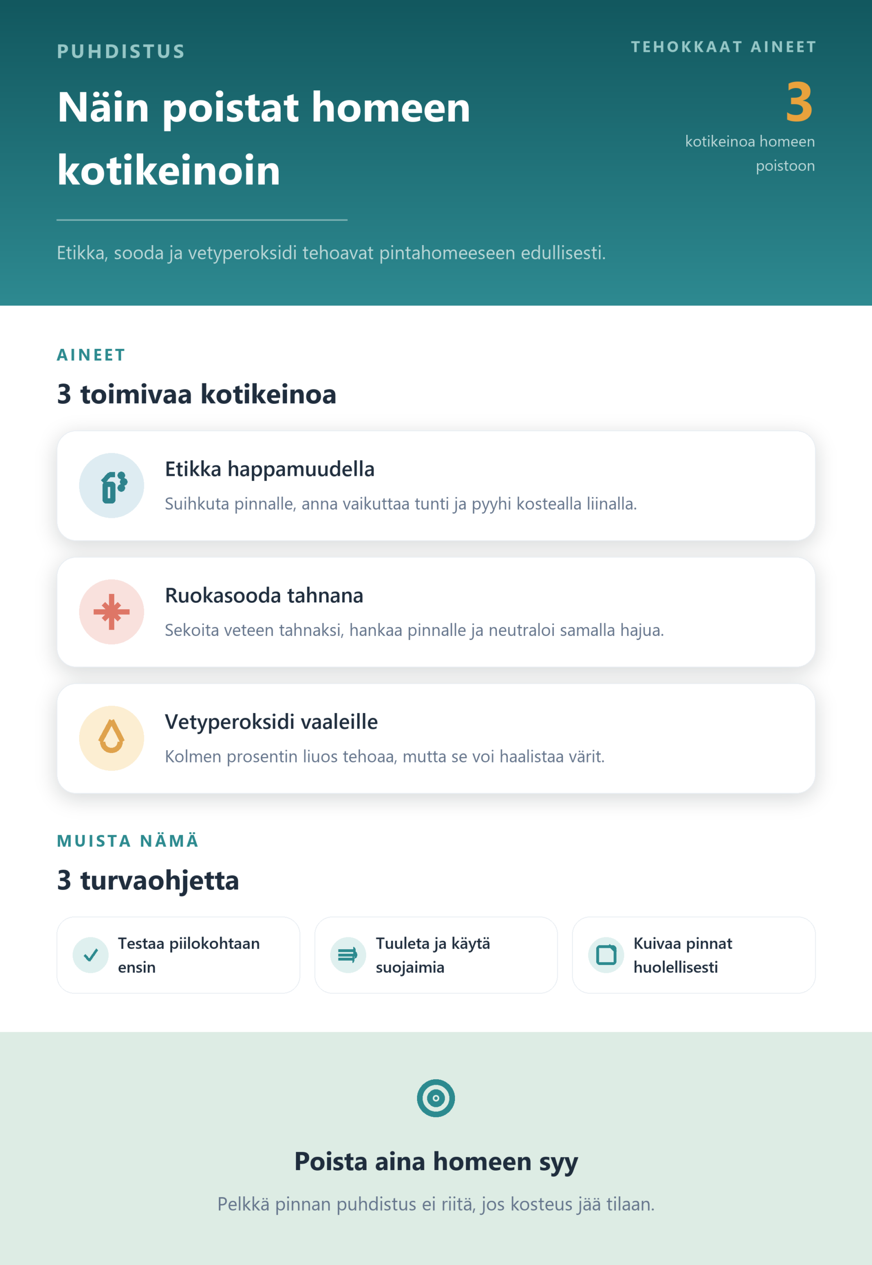 Näin poistat homeen kotikeinoin