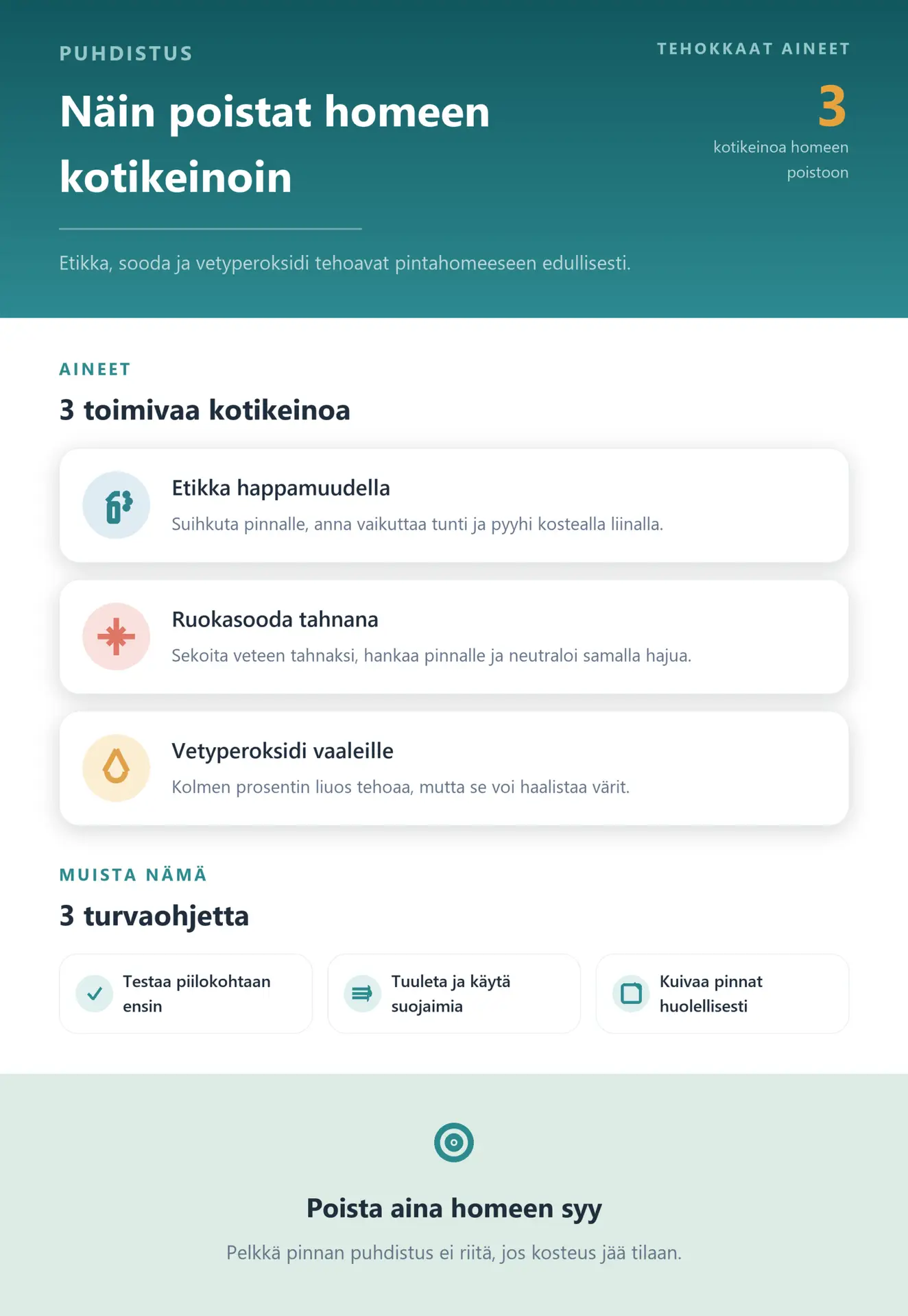Näin poistat homeen kotikeinoin